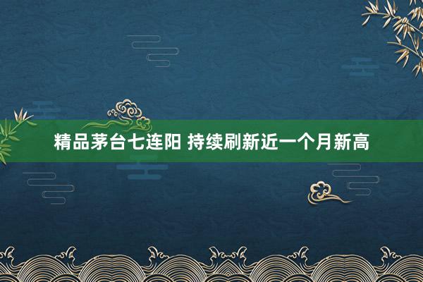 精品茅台七连阳 持续刷新近一个月新高