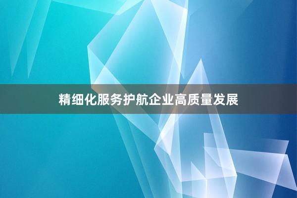 精细化服务护航企业高质量发展