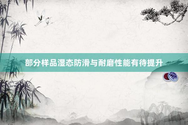 部分样品湿态防滑与耐磨性能有待提升