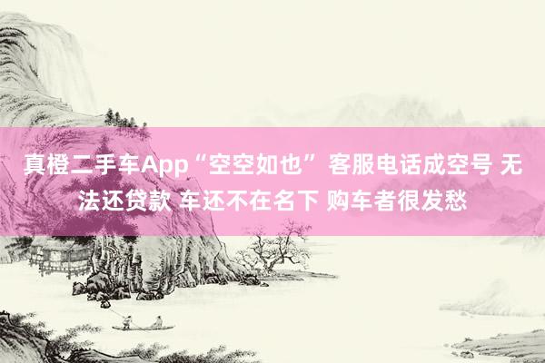 真橙二手车App“空空如也” 客服电话成空号 无法还贷款 车还不在名下 购车者很发愁