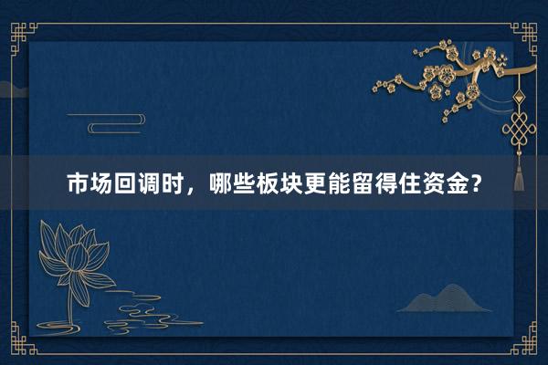 市场回调时，哪些板块更能留得住资金？