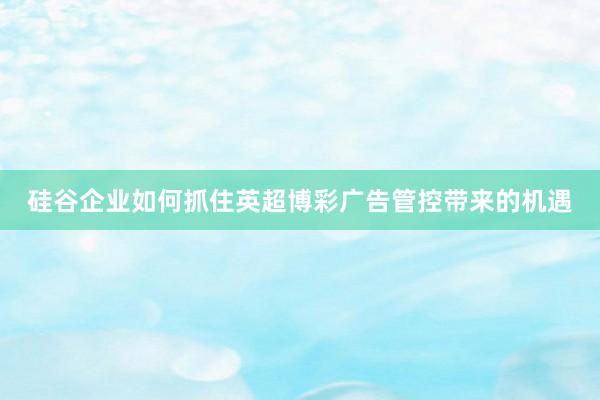 硅谷企业如何抓住英超博彩广告管控带来的机遇