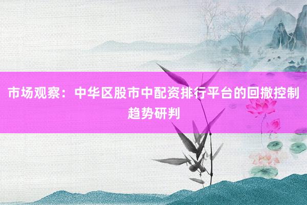 市场观察：中华区股市中配资排行平台的回撤控制趋势研判