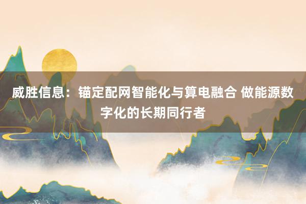 威胜信息：锚定配网智能化与算电融合 做能源数字化的长期同行者
