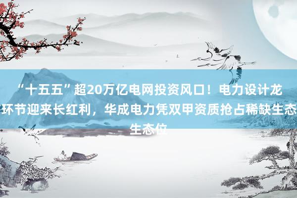 “十五五”超20万亿电网投资风口！电力设计龙头环节迎来长红利，华成电力凭双甲资质抢占稀缺生态位