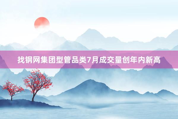 找钢网集团型管品类7月成交量创年内新高
