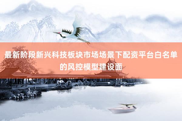 最新阶段新兴科技板块市场场景下配资平台白名单的风控模型建设面