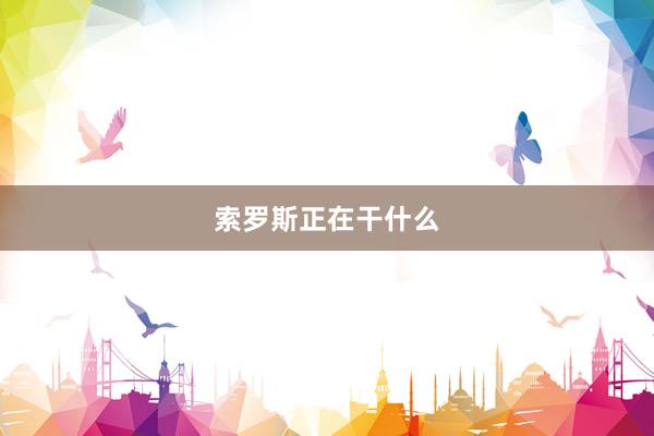 索罗斯正在干什么