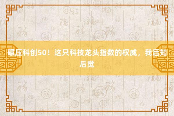 碾压科创50！这只科技龙头指数的权威，我后知后觉