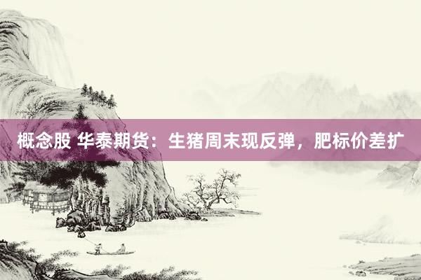 概念股 华泰期货：生猪周末现反弹，肥标价差扩