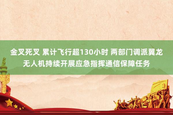 金叉死叉 累计飞行超130小时 两部门调派翼龙无人机持续开展应急指挥通信保障任务
