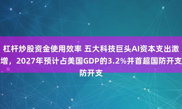杠杆炒股资金使用效率 五大科技巨头AI资本支出激增，2027年预计占美国GDP的3.2%并首超国防开支