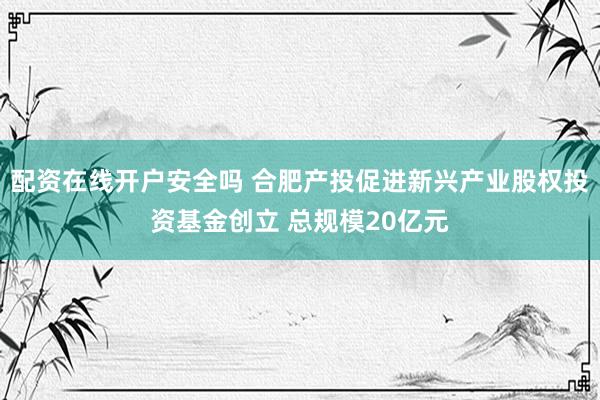 配资在线开户安全吗 合肥产投促进新兴产业股权投资基金创立 总规模20亿元