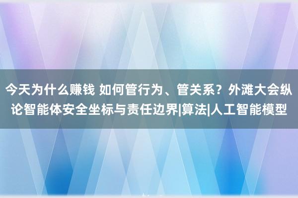 今天为什么赚钱 如何管行为、管关系？外滩大会纵论智能体安全坐标与责任边界|算法|人工智能模型