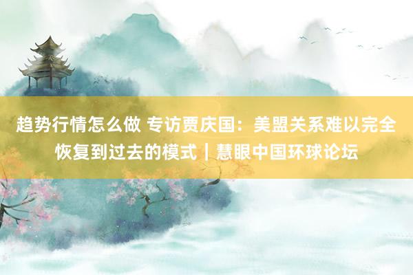 趋势行情怎么做 专访贾庆国：美盟关系难以完全恢复到过去的模式｜慧眼中国环球论坛